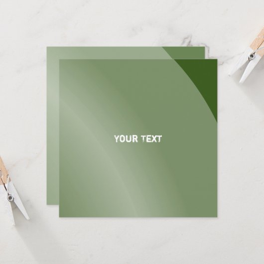 Carte Modérée Vert Monochrome Moderne Ombré Qr Code (Devant/Arrière en situation)