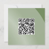 Carte Modérée Vert Monochrome Moderne Ombré Qr Code (Dos)