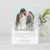 Carte Modern 2 Photo Bold Script QR Code Love Thanks (Debout devant)