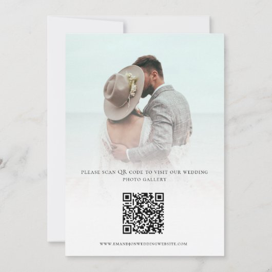 Carte Modern 2 Photo Bold Script QR Code Love Thanks (Dos)