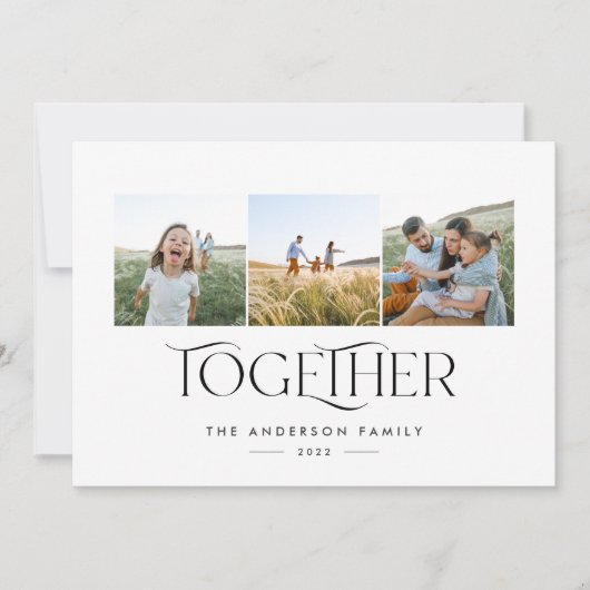 Carte Modern 3 Phoblue simple together typography (Devant)