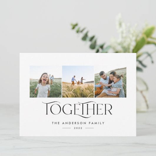 Carte Modern 3 Phoblue simple together typography (Debout devant)