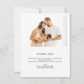 Carte Modern 3 Photo Baby Shower Thank You (Dos)