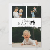 Carte Modern 3 Photo Template And Bunny Minimal Easter (Devant)