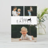 Carte Modern 3 Photo Template And Bunny Minimal Easter (Debout devant)