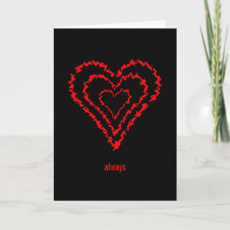 Carte Modern Abstract Heart “Always” Love Card
