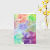 Carte Modern Abstract Watercolor Clouds Colorful Pastel  (Fleur jaune)