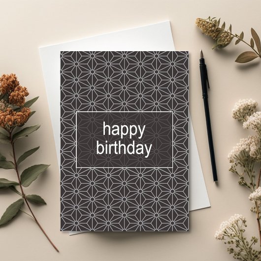 Carte Modern Asanoha Geometric Pattern Birthday Card