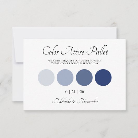 Carte Modern Beach Coastal Watercolor Wedding Blue (Devant)
