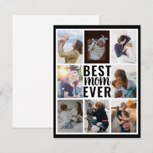 Carte Modern Best Mom Ever Black & White Photo Collage