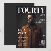 Carte Modern Birthday Custom Magazine Cover Portrait (Devant / Derrière)