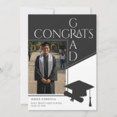 Carte Modern Black White Geometric Photo Graduation (Devant)