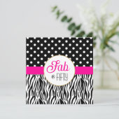 Carte Modern Bold Fifty & Fabulous 50th Birthday Party  (Debout devant)