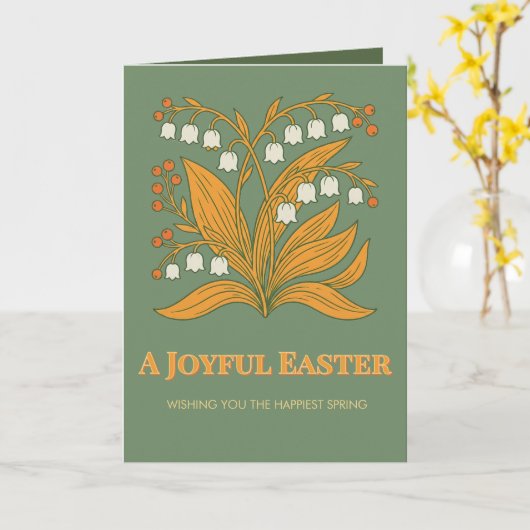 Carte Modern Botanical Easter Blessings (Fleur jaune)