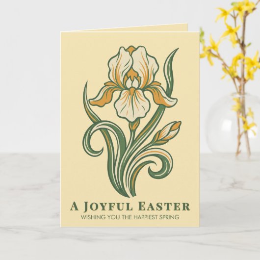 Carte Modern Botanical Easter Blessings (Fleur jaune)
