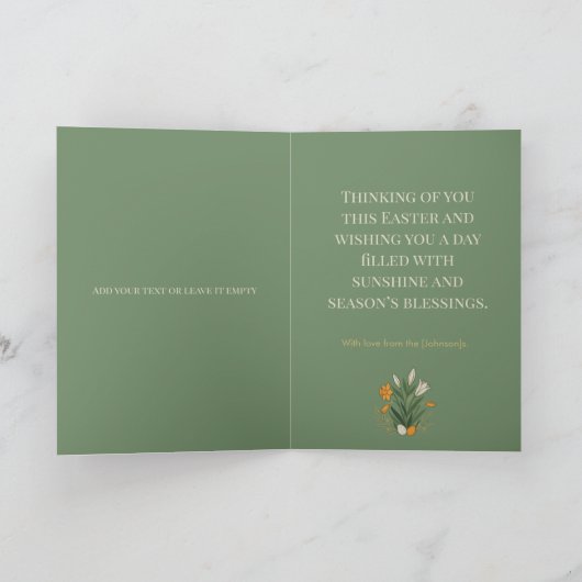 Carte Modern Botanical Easter Blessings (Intérieur)