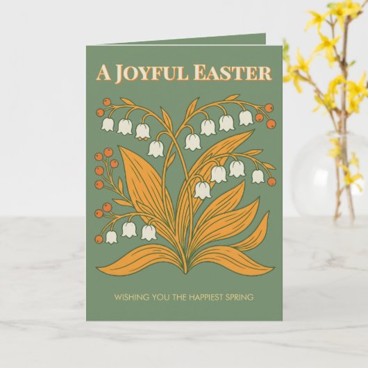 Carte Modern Botanical Easter Blessings (Fleur jaune)