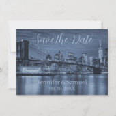 Carte Modern Brooklyn Bridge NYC Navy Blue Cityscape (Devant)