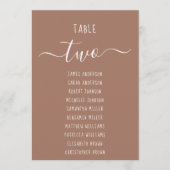 Carte Modern Brown with White Script Seating Chart Card (Devant)