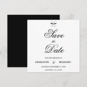 Carte Modern Burgundy Script Ivory Bow Chic Wedding Card (Devant / Derrière)