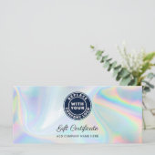 Carte Modern Business Logo Holographic Gift Certificate (Debout devant)