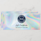 Carte Modern Business Logo Holographic Gift Certificate (Devant / Derrière)