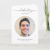 Carte Modern Celebration Of Life Photo Funeral Program (Devant)