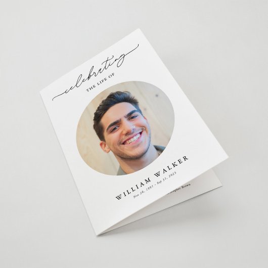 Carte Modern Celebration Of Life Photo Funeral Program