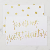 Carte Modern Chic Gold "Vous êtes ma plus grande aventur (Devant / Derrière)