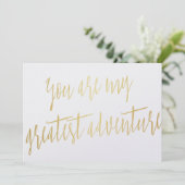Carte Modern Chic Gold "Vous êtes ma plus grande aventur (Debout devant)