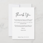 Carte Modern Chic Script Vintage effect Couple Wedding (Dos)