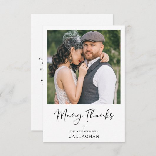 Carte Modern Chic Script Vintage effect Couple Wedding (Devant / Derrière)