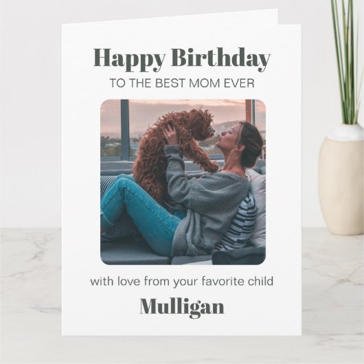 Carte Modern Chien Maman Anniversaire Animateur Simple P (Devant)