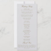 Carte Modern Classic Gold Ivory Formal Wedding Program (Dos)