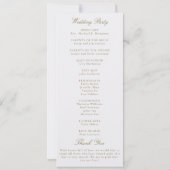 Carte Modern Classic Pearl Gold Formal Wedding Program (Dos)