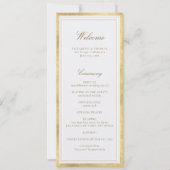 Carte Modern Classic Pearl Gold Formal Wedding Program (Devant)