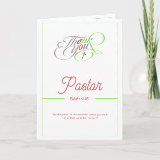 Carte Modern Colorful Script Pastor Appreciation Card
