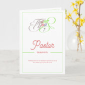 Carte Modern Colorful Script Pastor Appreciation Card (Fleur jaune)