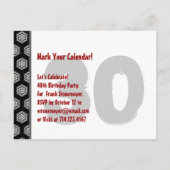 Carte Modern de sauvegarde de date pour 30e annive (Dos)