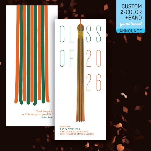 Carte Modern Design Grad Announcement | Color-Editable