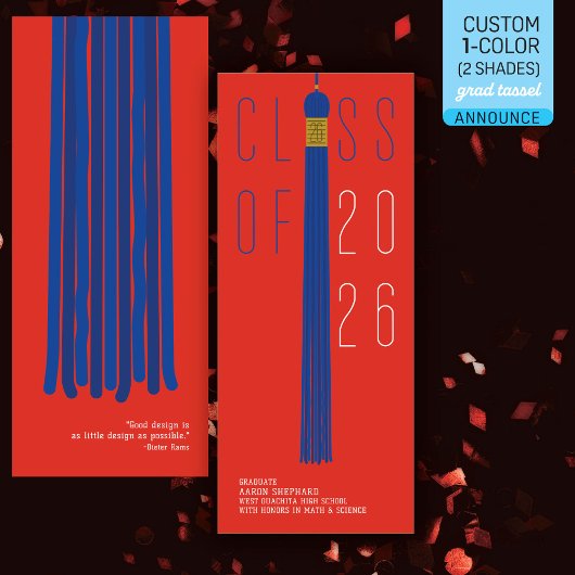 Carte Modern Design Grad Announcement | Color-Editable