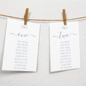 Carte Modern Dusty Blue Script White Seating Chart Card