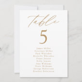 Carte Modern Elegance Gold Table Number Seating Chart (Devant)