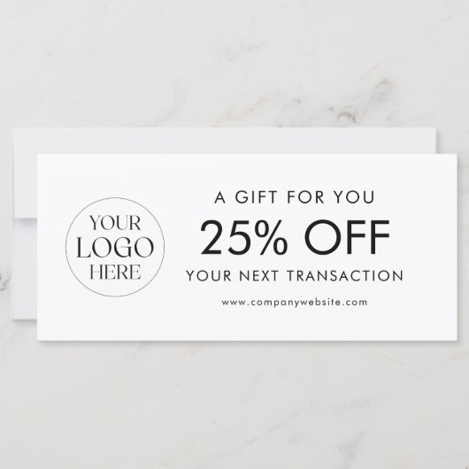 Carte Modern Elegant Business Logo Discount Card (Dos)