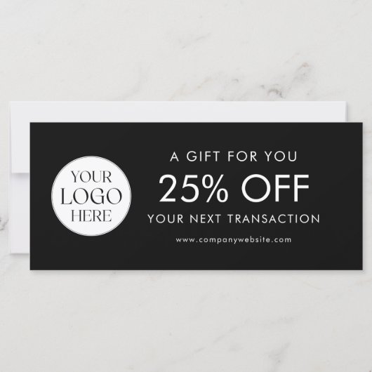 Carte Modern Elegant Business Logo Discount Card (Dos)