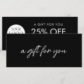 Carte Modern Elegant Business Logo Discount Card (Devant / Derrière)