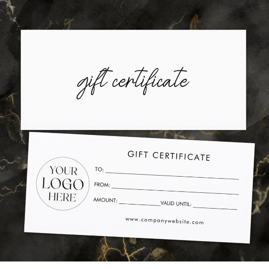 Carte Modern Elegant Business Logo Gift Certificate