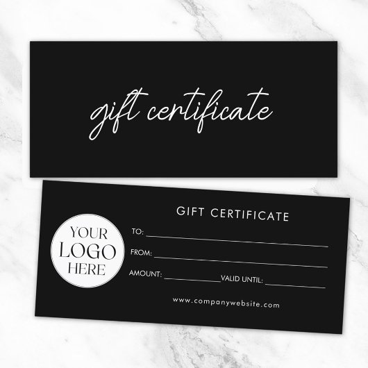 Carte Modern Elegant Business Logo Gift Certificate