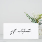 Carte Modern Elegant Business Logo Gift Certificate (Debout devant)