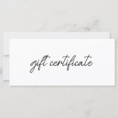 Carte Modern Elegant Business Logo Gift Certificate (Devant)